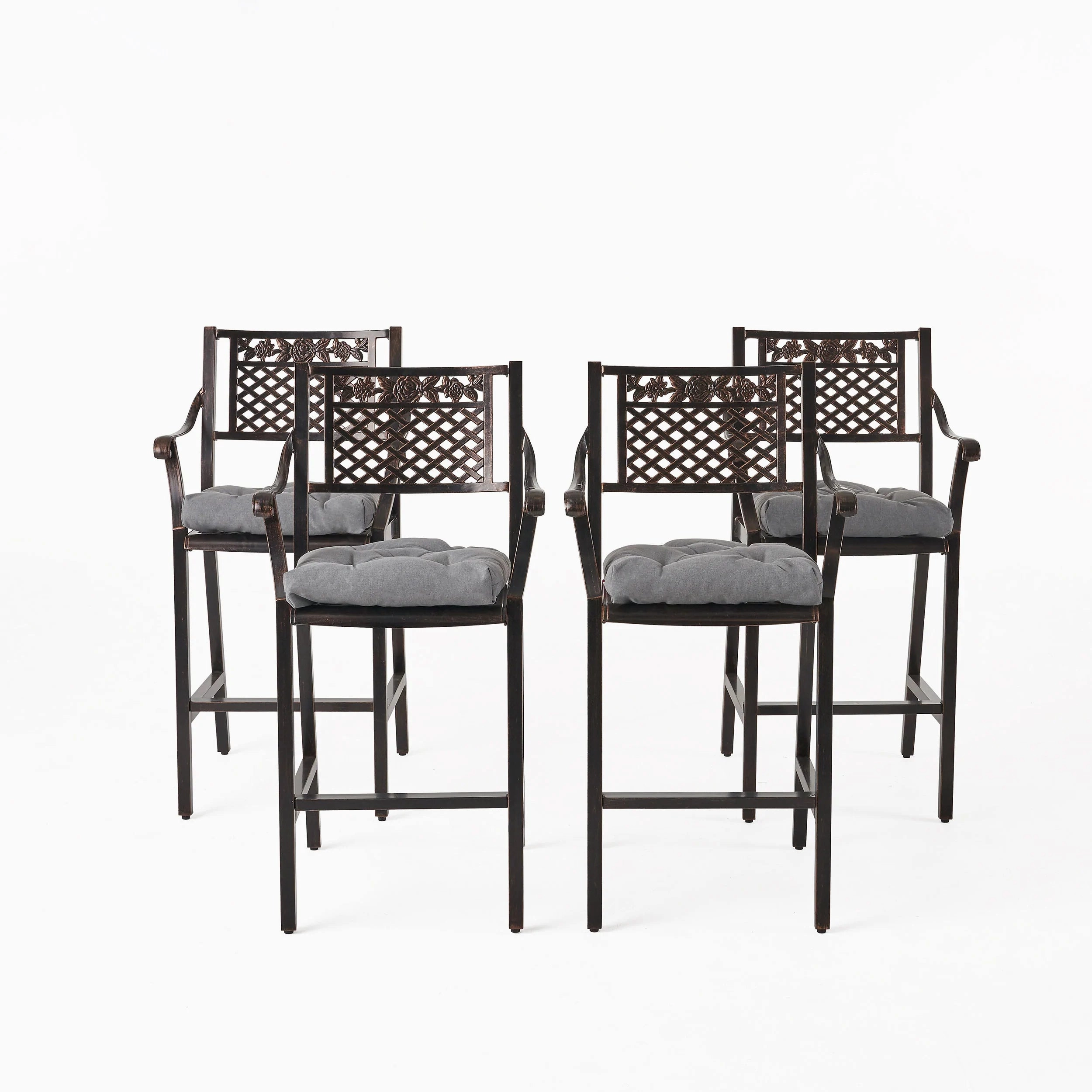 Vista Outdoor Barstool with Cushion (Set of 4) outdoor furniture, garden bench