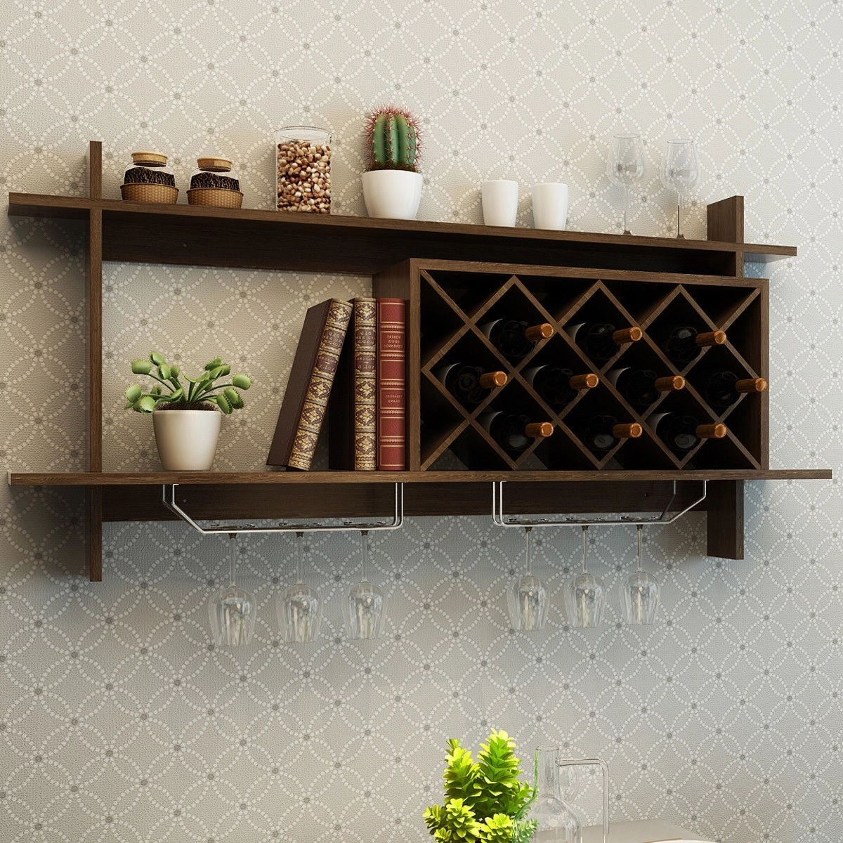Wall Mounted Wine Rack Organizer