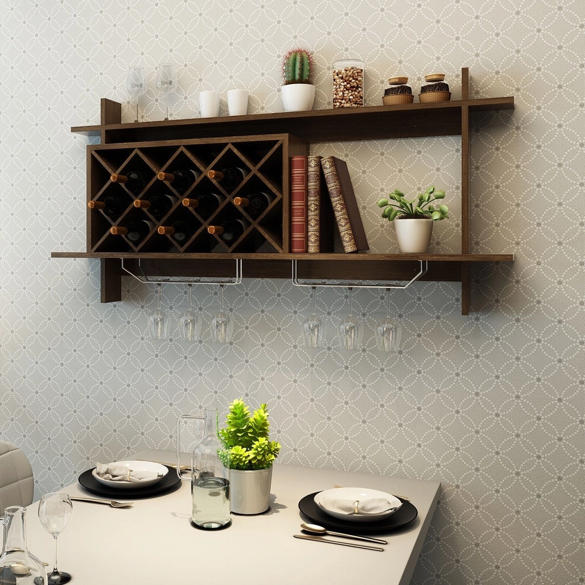 Wall Mounted Wine Rack Organizer