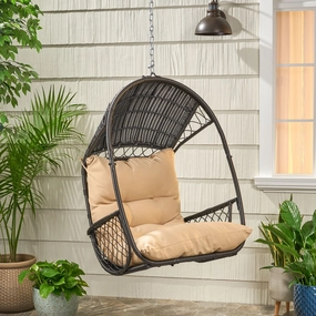 Wicker Hanging Chair with Cushion (Stand Not Included) - NH758113 outdoor furniture, garden bench