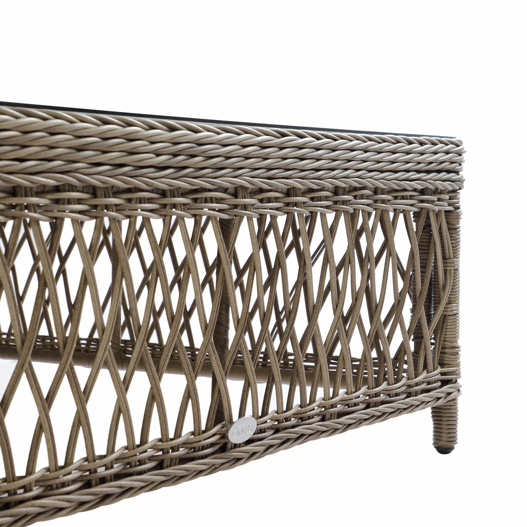 Willowbrook Lattice Weave Rattan 7-Seater Large Sofa Set, Natural