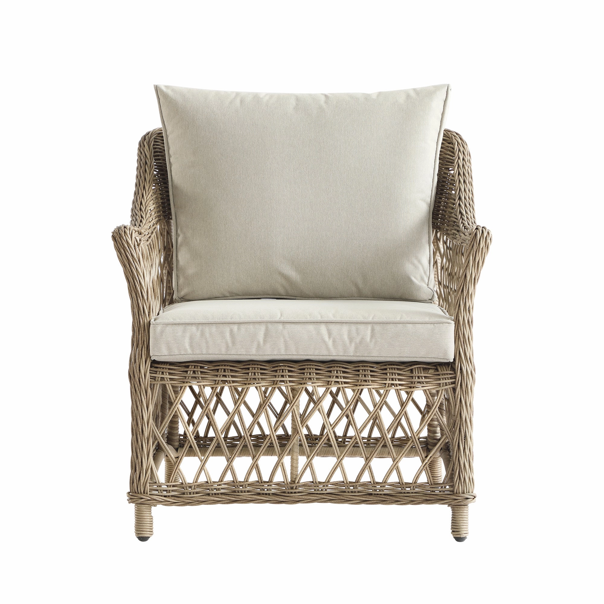 Willowbrook Lattice Weave Rattan 7-Seater Large Sofa Set, Natural