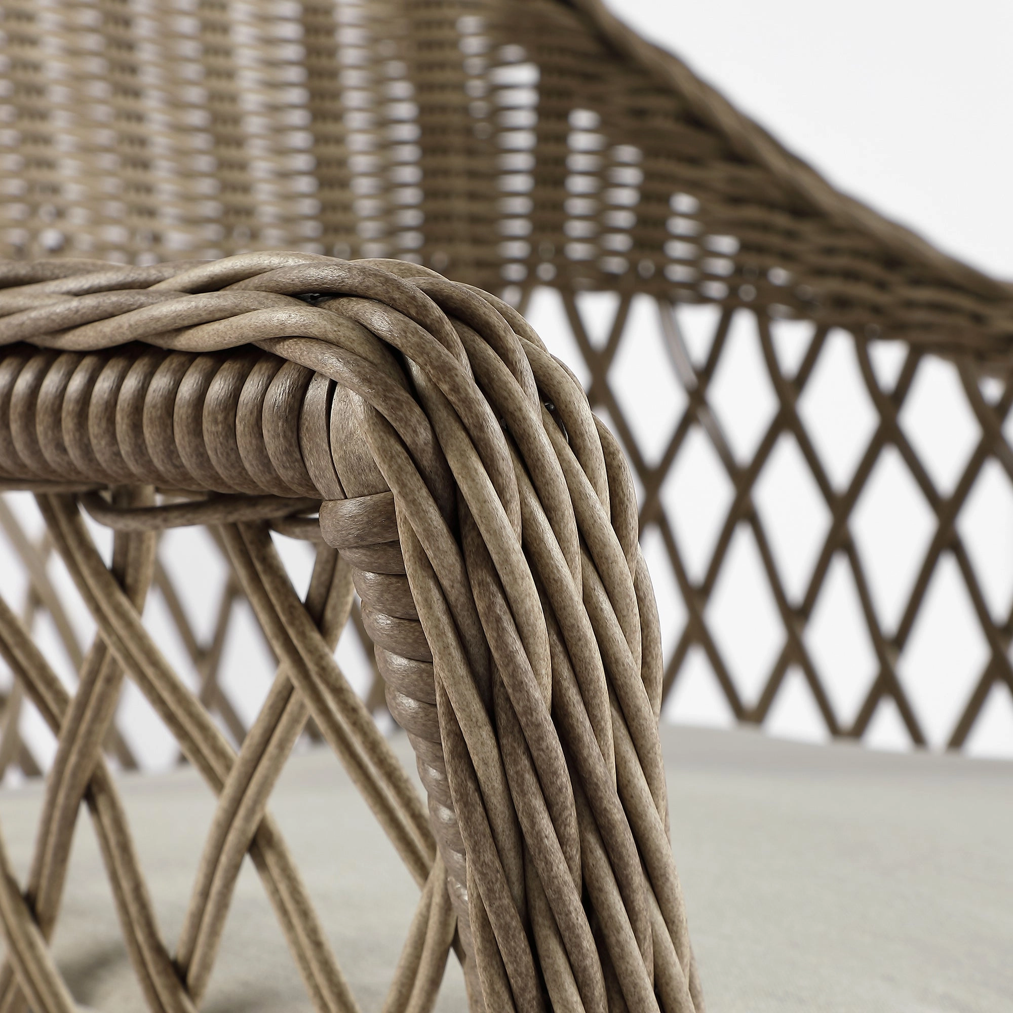Willowbrook Lattice Weave Rattan Bistro Set, Natural
