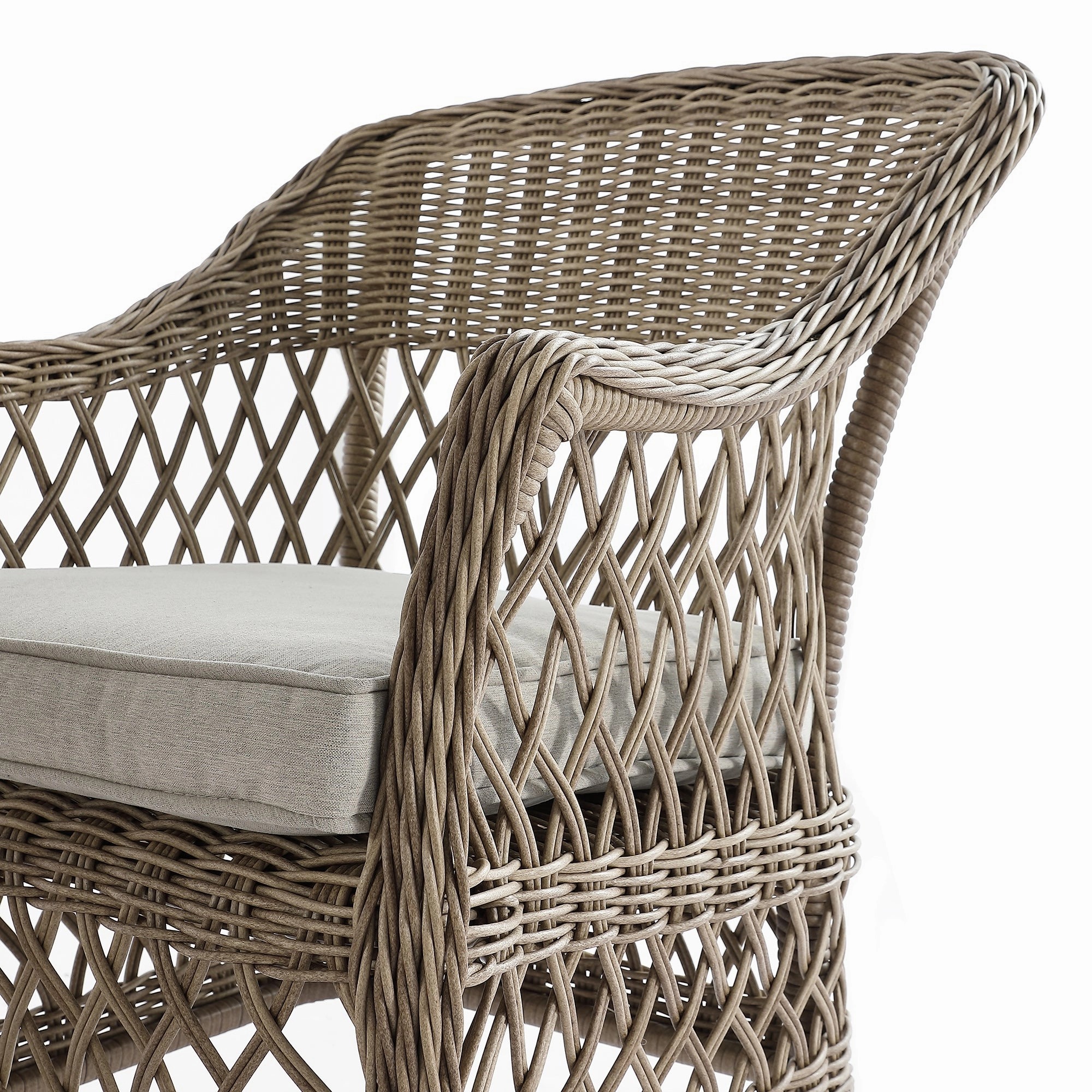 Willowbrook Lattice Weave Rattan Bistro Set, Natural