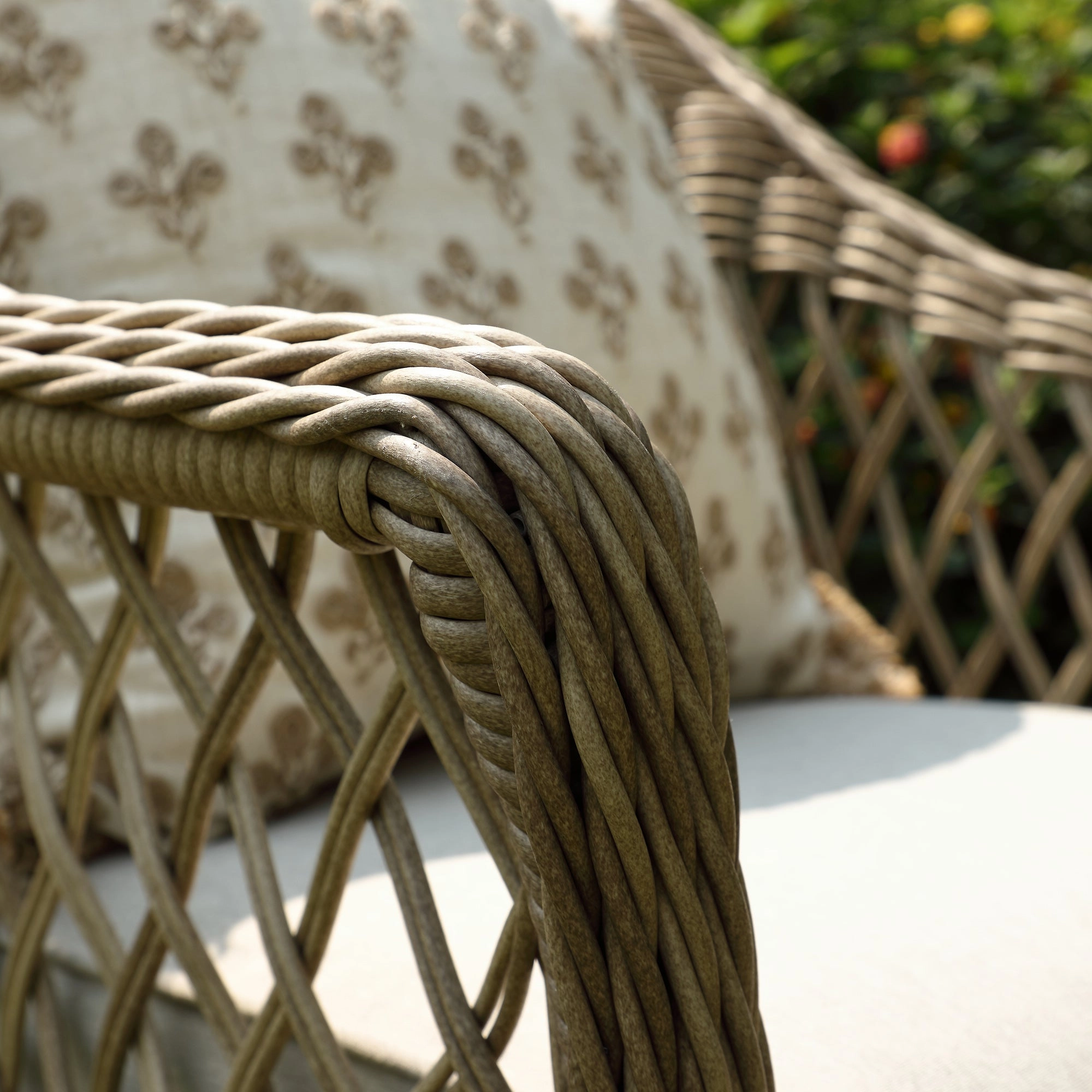 Willowbrook Lattice Weave Rattan Bistro Set, Natural