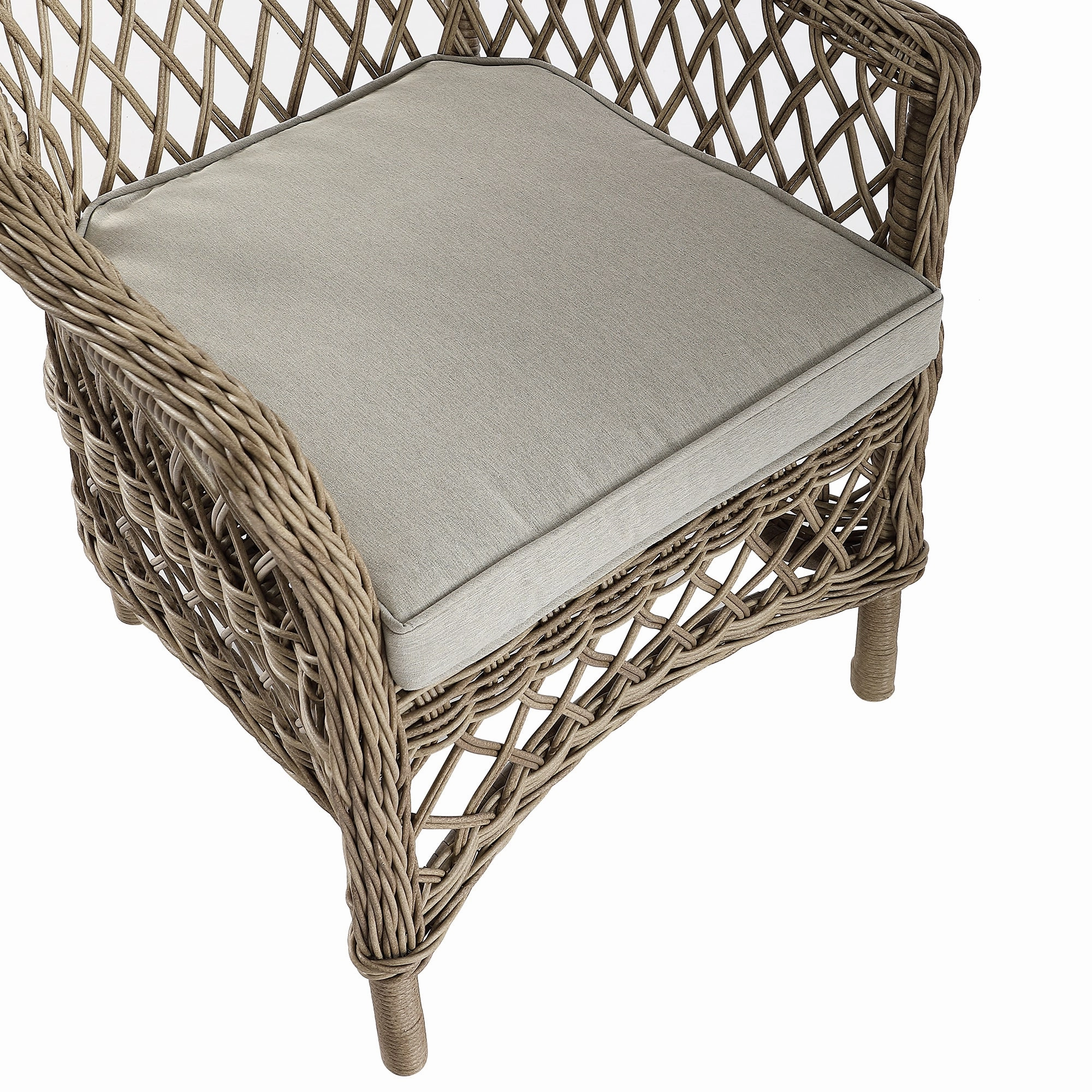 Willowbrook Lattice Weave Rattan Bistro Set, Natural