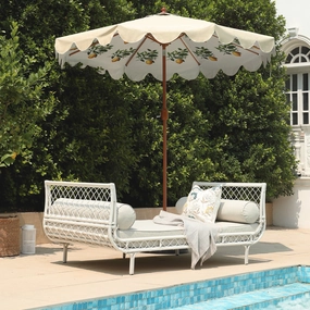 Willowbrook Lattice Weave Rattan Daybed, White