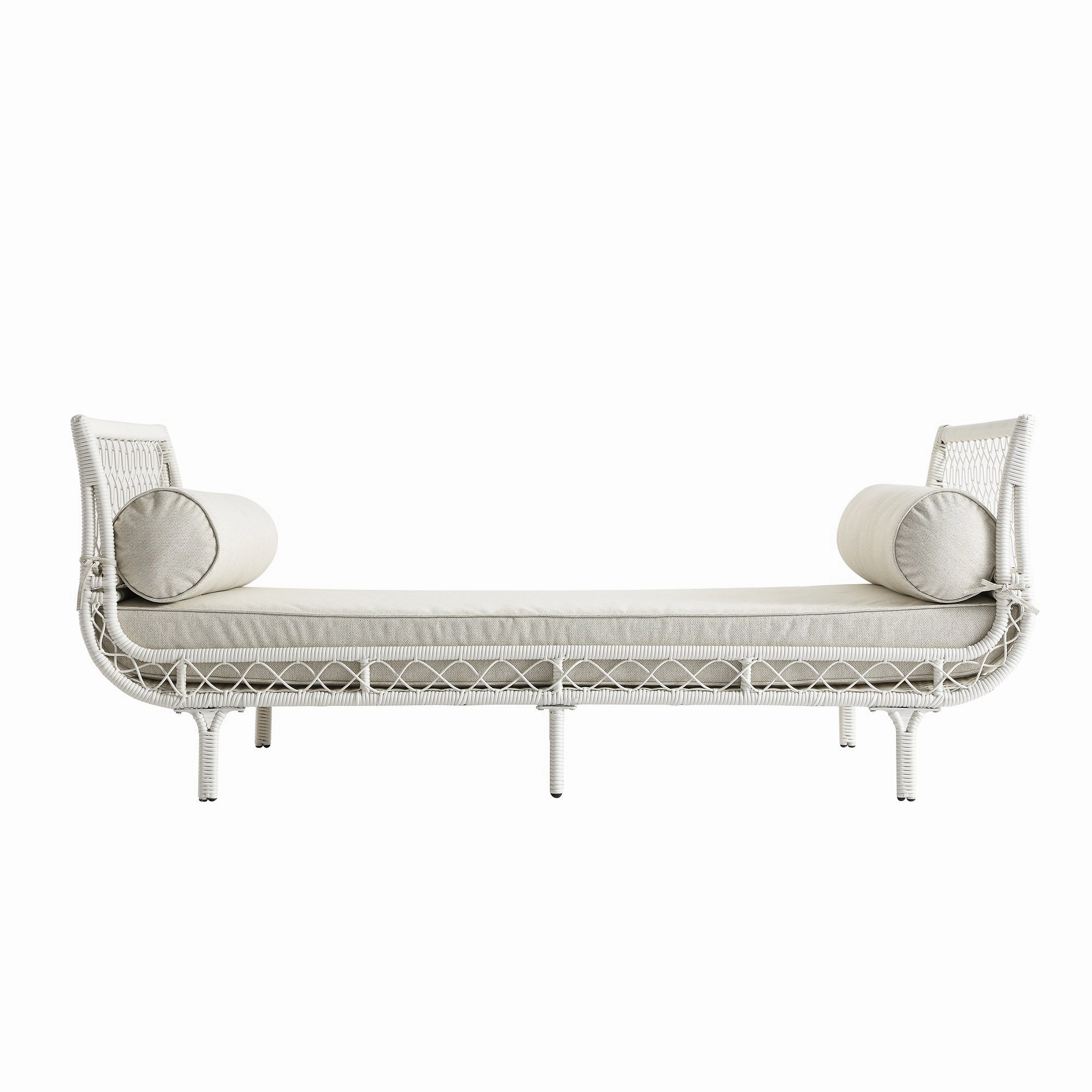 Willowbrook Lattice Weave Rattan Daybed, White