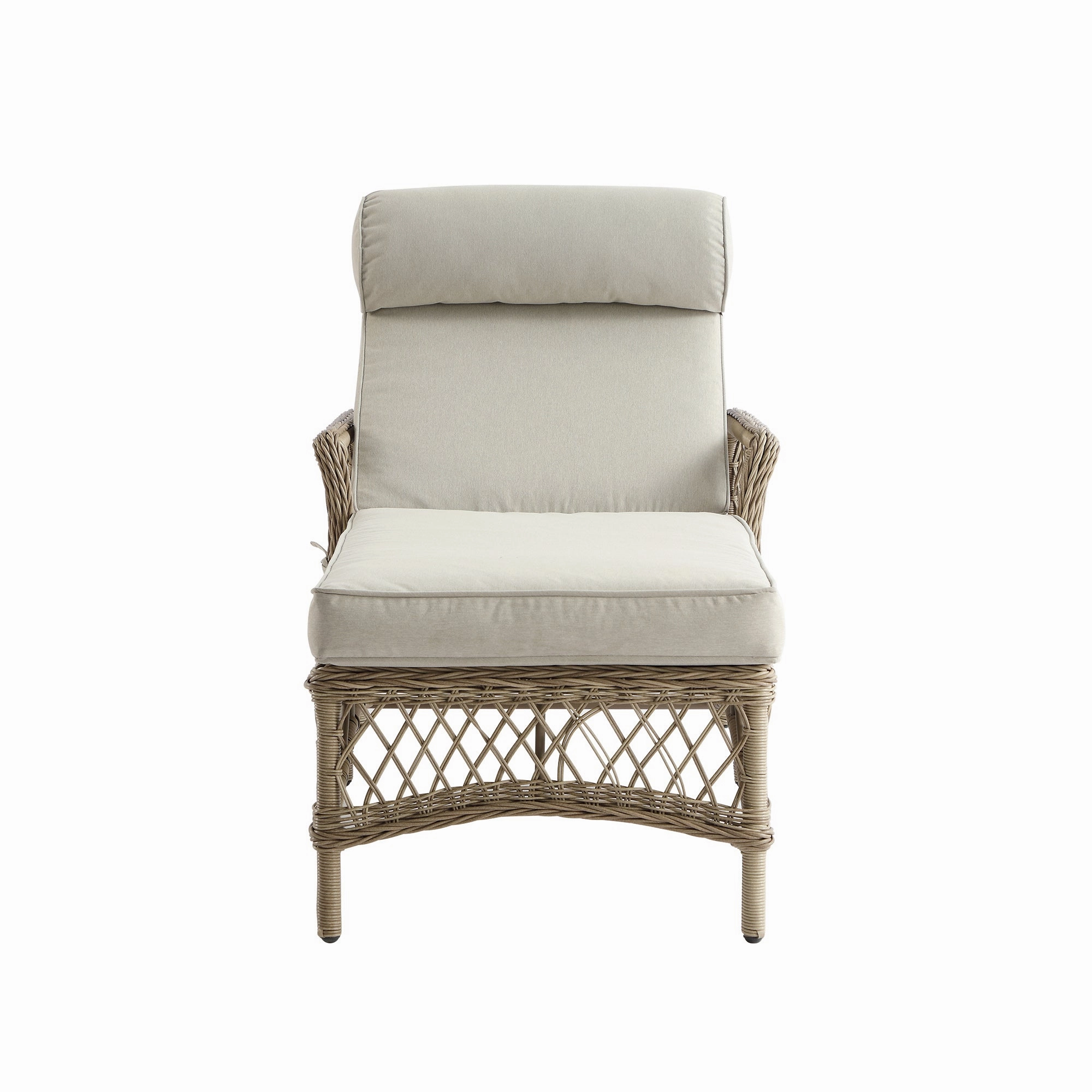 Willowbrook Lattice Weave Rattan Sun Lounger, Natural