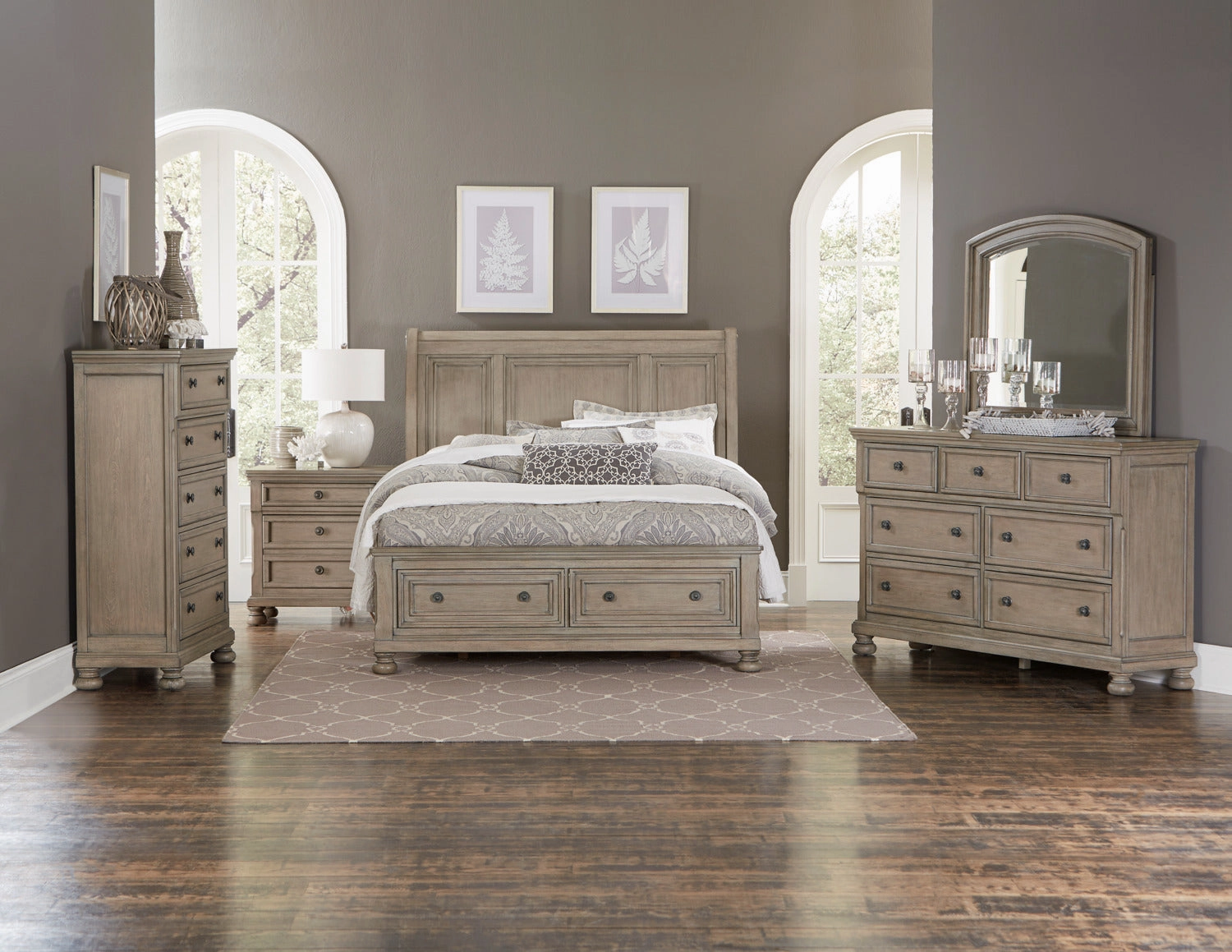 Windchester 3-Piece Queen Storage Bed - Grey