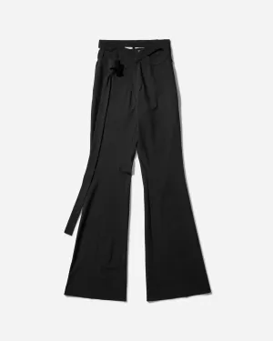 Women's Flared Wrap Suit Pants Black