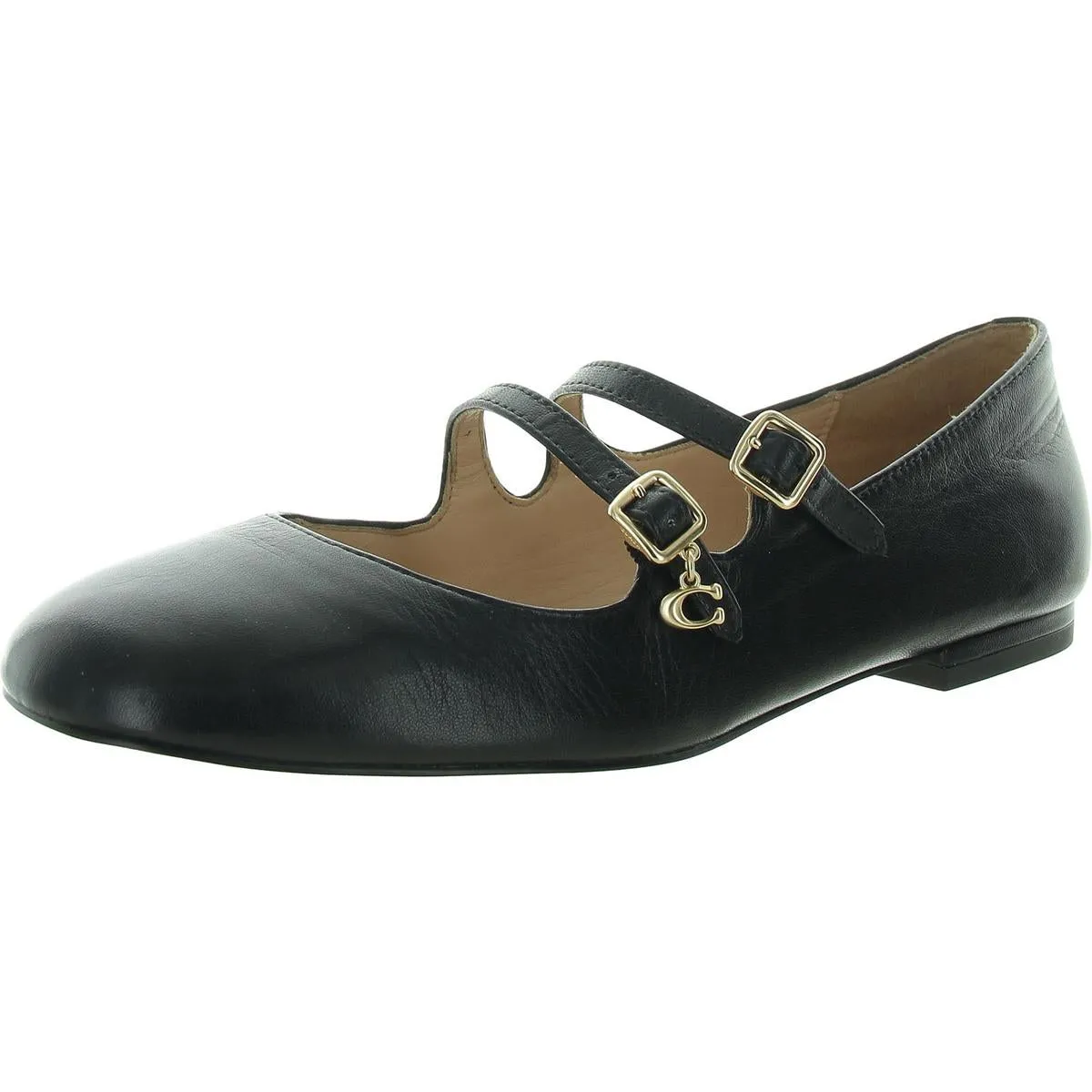 Womens Logo Leather Loafer Heels