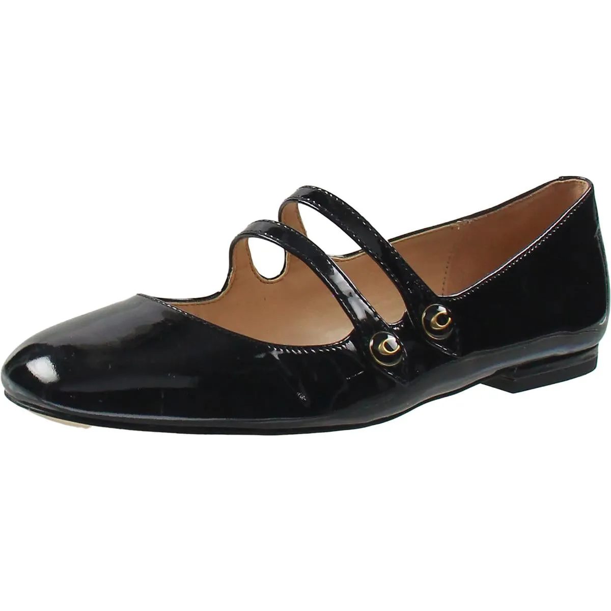 Womens Logo Leather Loafer Heels