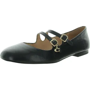 Womens Logo Leather Loafer Heels