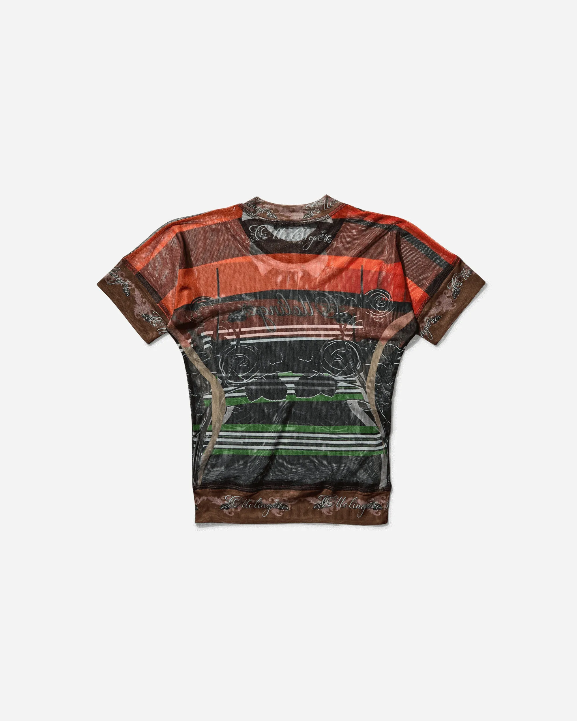 Women's Mesh T-Shirt Polo Print