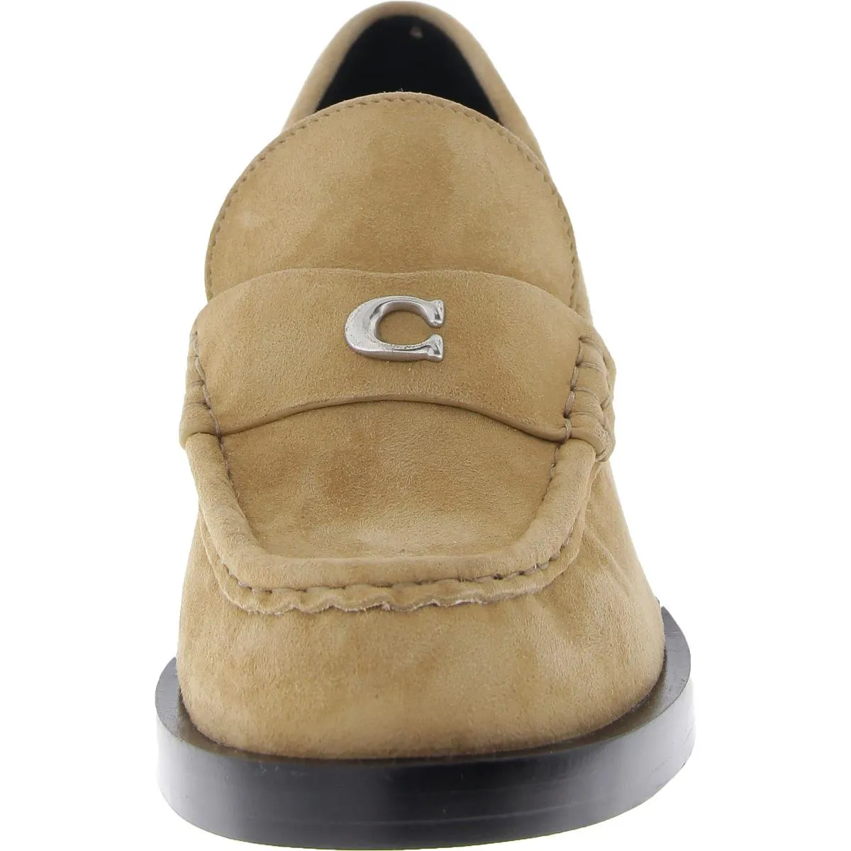 Womens Suede Logo Loafer Heels