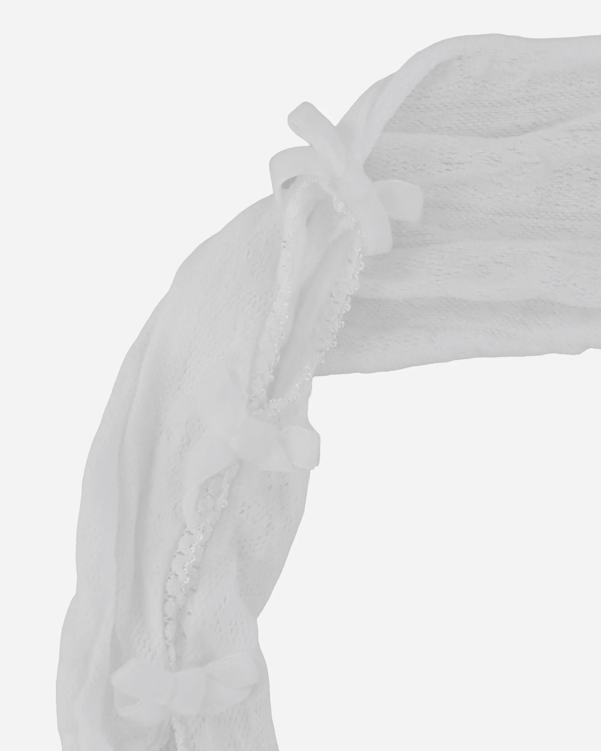 Women's Velvet Bow Lace Oversleeves White