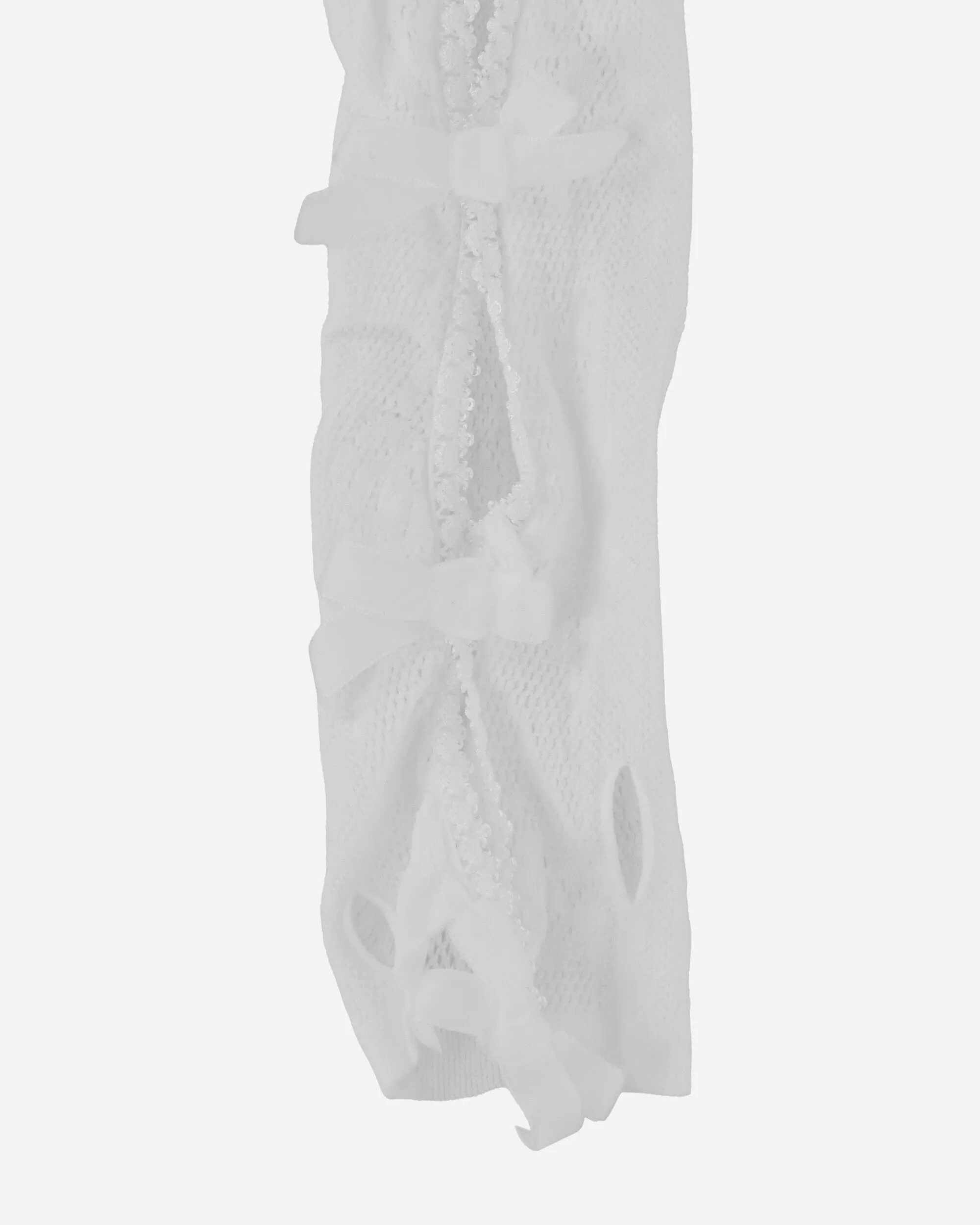 Women's Velvet Bow Lace Oversleeves White