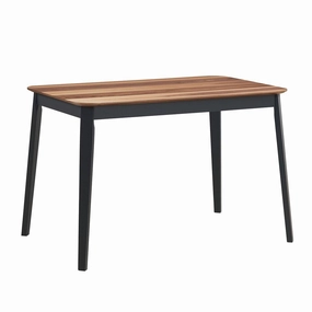Wood Dining Table, Rectangular Kitchen Table (Walnut & Black) kitchen towel, placemats