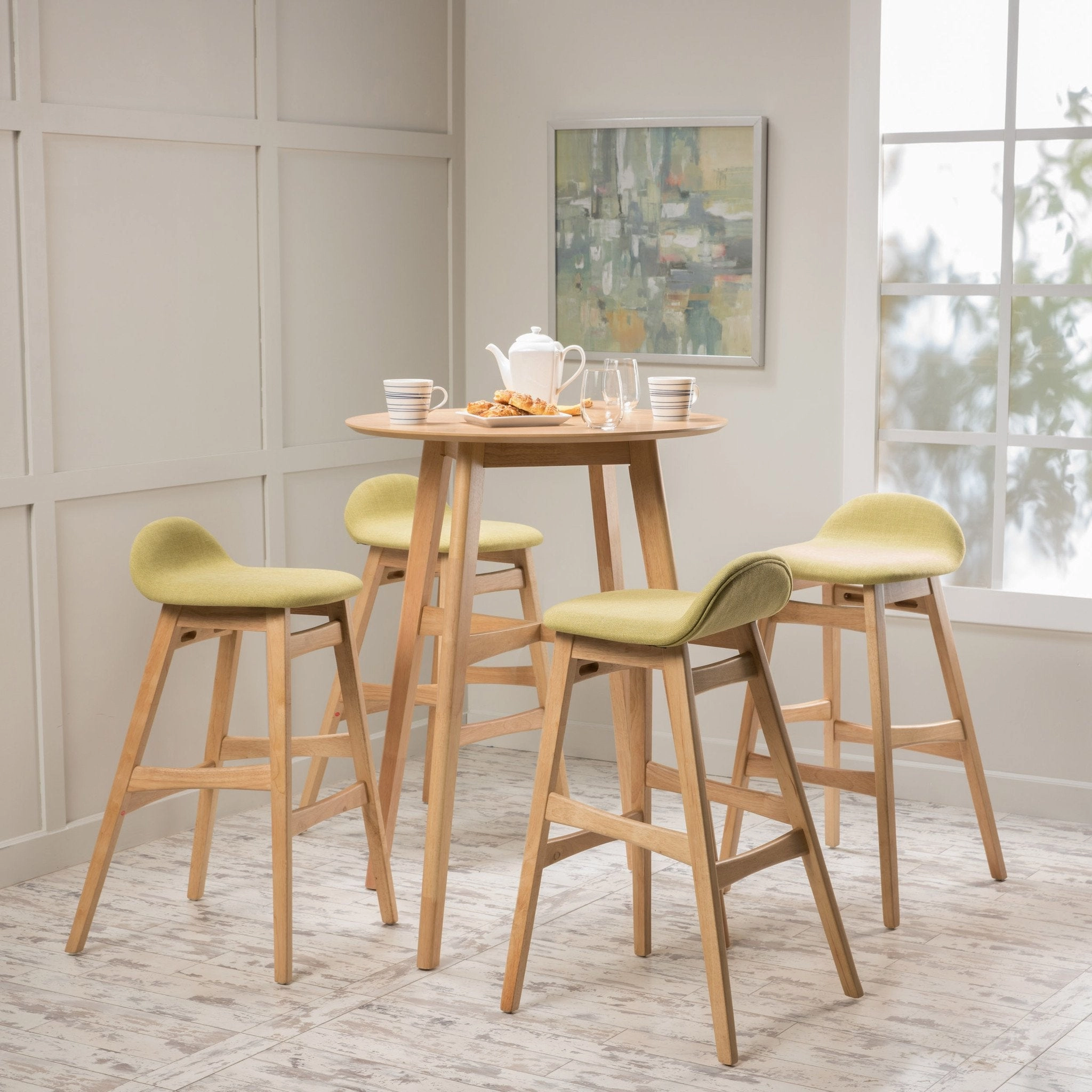 Wood Finish Circular 5 Piece Bar Height Dining Set - NH072992 kitchen accessories, table linens