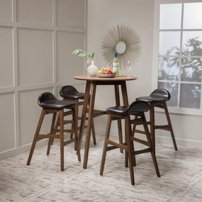 Wood Finish Circular 5 Piece Bar Height Dining Set - NH762992 kitchen accessories, table linens