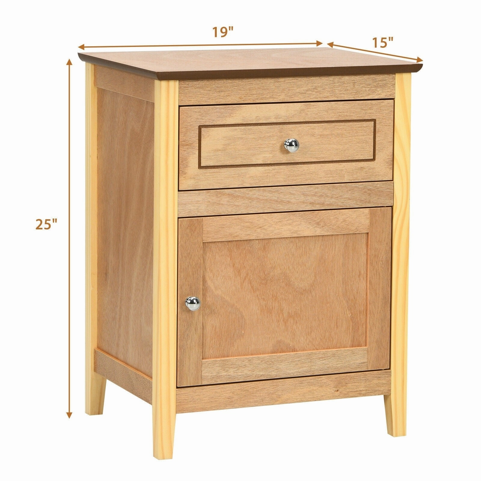 Wooden End Table W/Shelf, 2-Tier Storage Side Table Bedside,Sofa Table