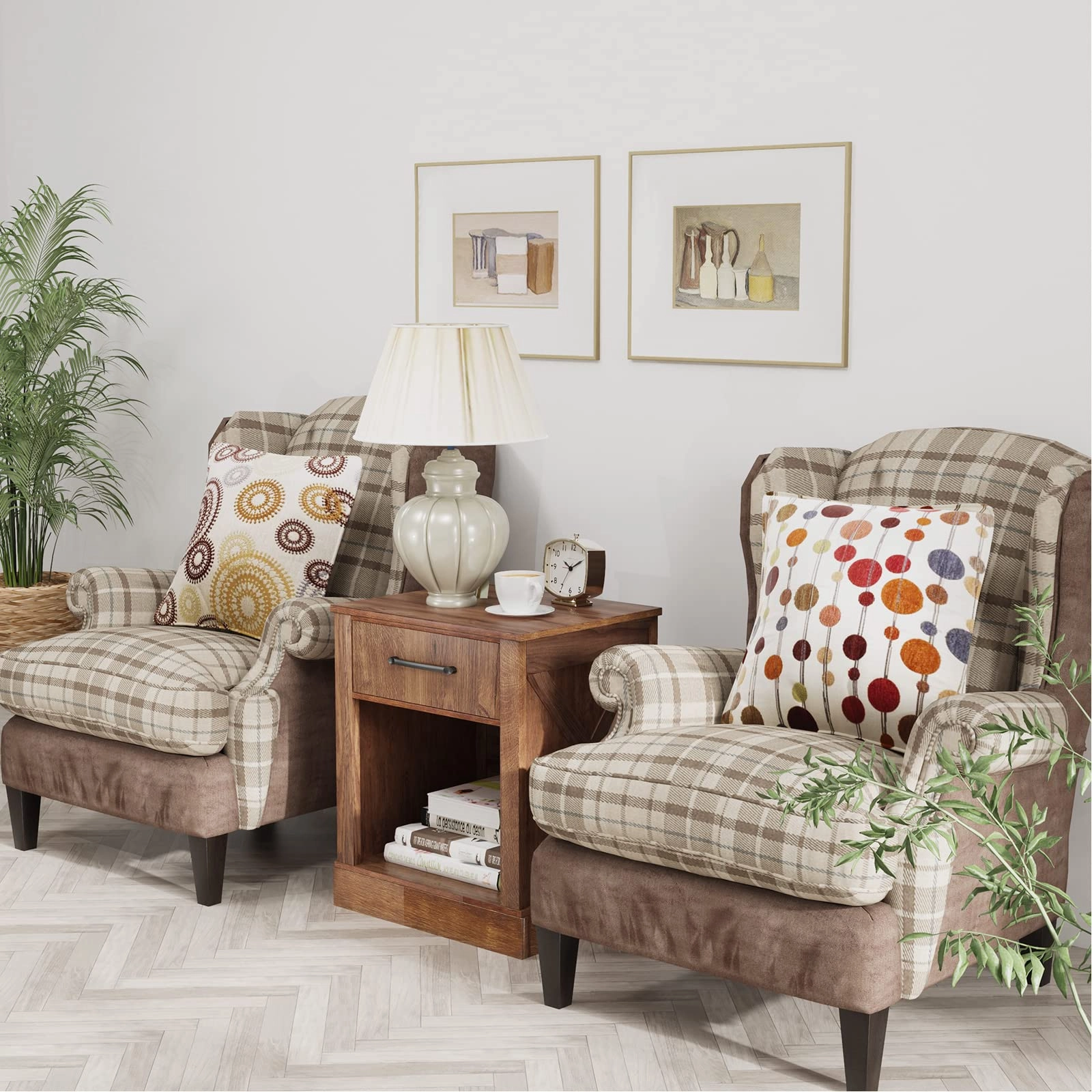 Wooden Sofa Side Table for Bedroom Office Study
