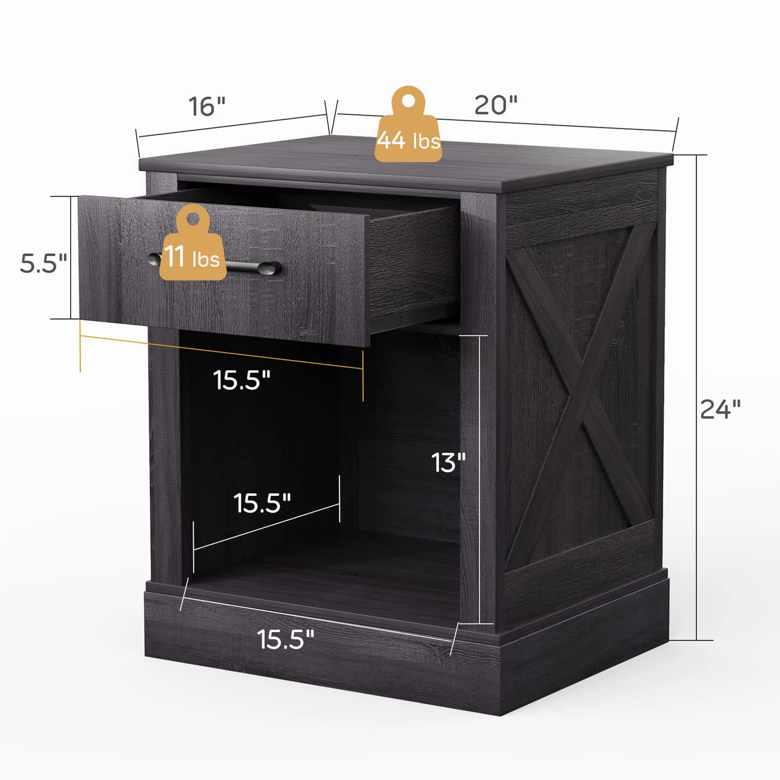 Wooden Sofa Side Table for Bedroom Office Study