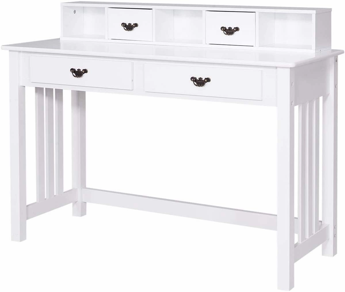 Writing Desk with 4 Drawer Computer Study Table patio decor, garden accessories