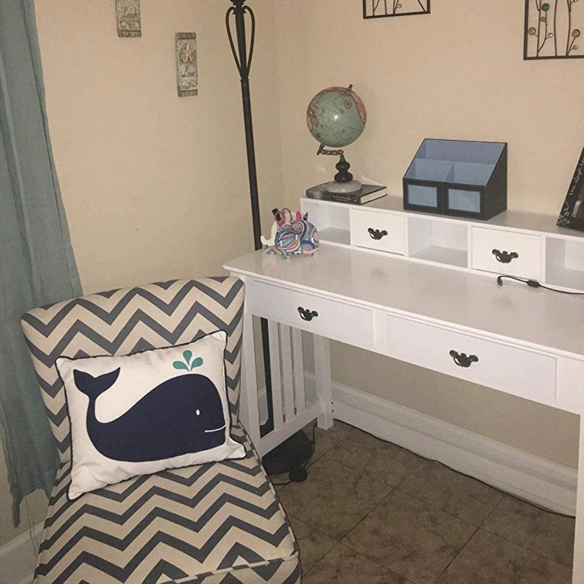 Writing Desk with 4 Drawer Computer Study Table