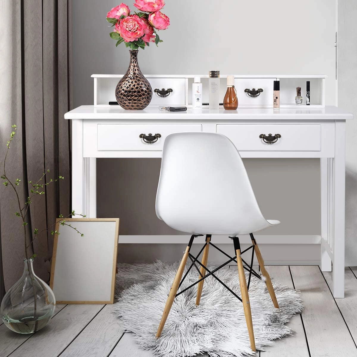 Writing Desk with 4 Drawer Computer Study Table