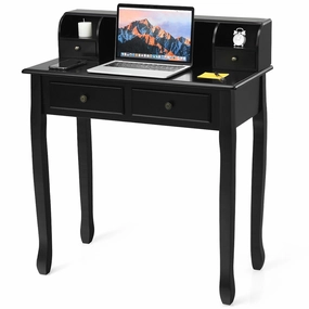 Writing Desk with 4 Drawers, Removable Floating Organizer patio decor, garden accessories