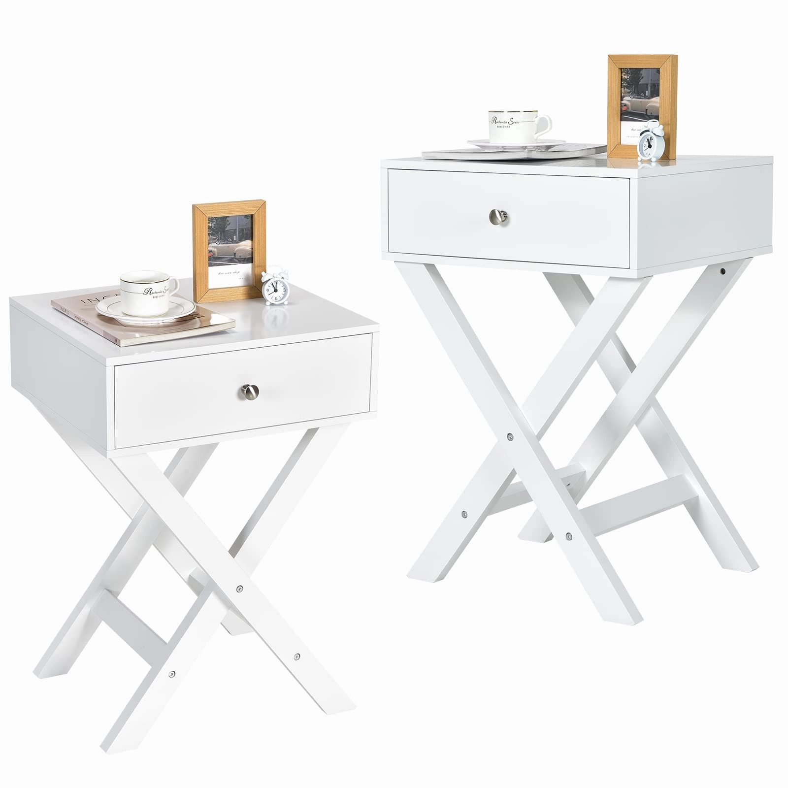 X-Shaped End Table, Modern Sofa Side Table