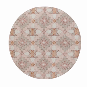 Yasmin Kilim Pink Handwoven Wool & Jute Round Rug